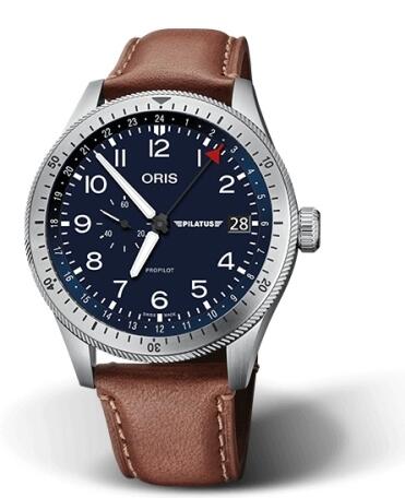 Big Crown ProPilot Timer GMT Stainless Steel Blue Pilatus Replica Watch 01 748 7756 4015-Set